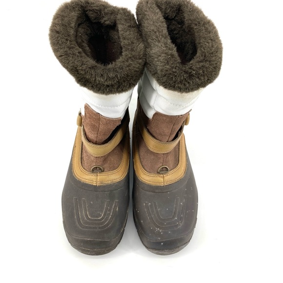 The North Face PrimaLoft Fur Trim White/Brown/Black Waterproof Boots - Picture 6 of 10